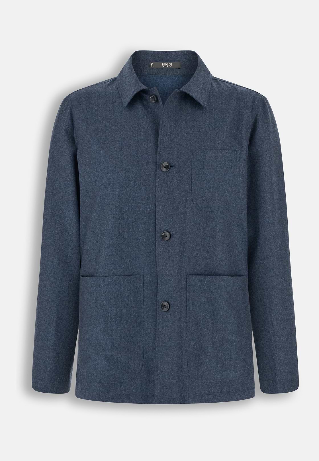 Shacket in Wool Flannel Mélange, Indigo, hi-res, 6