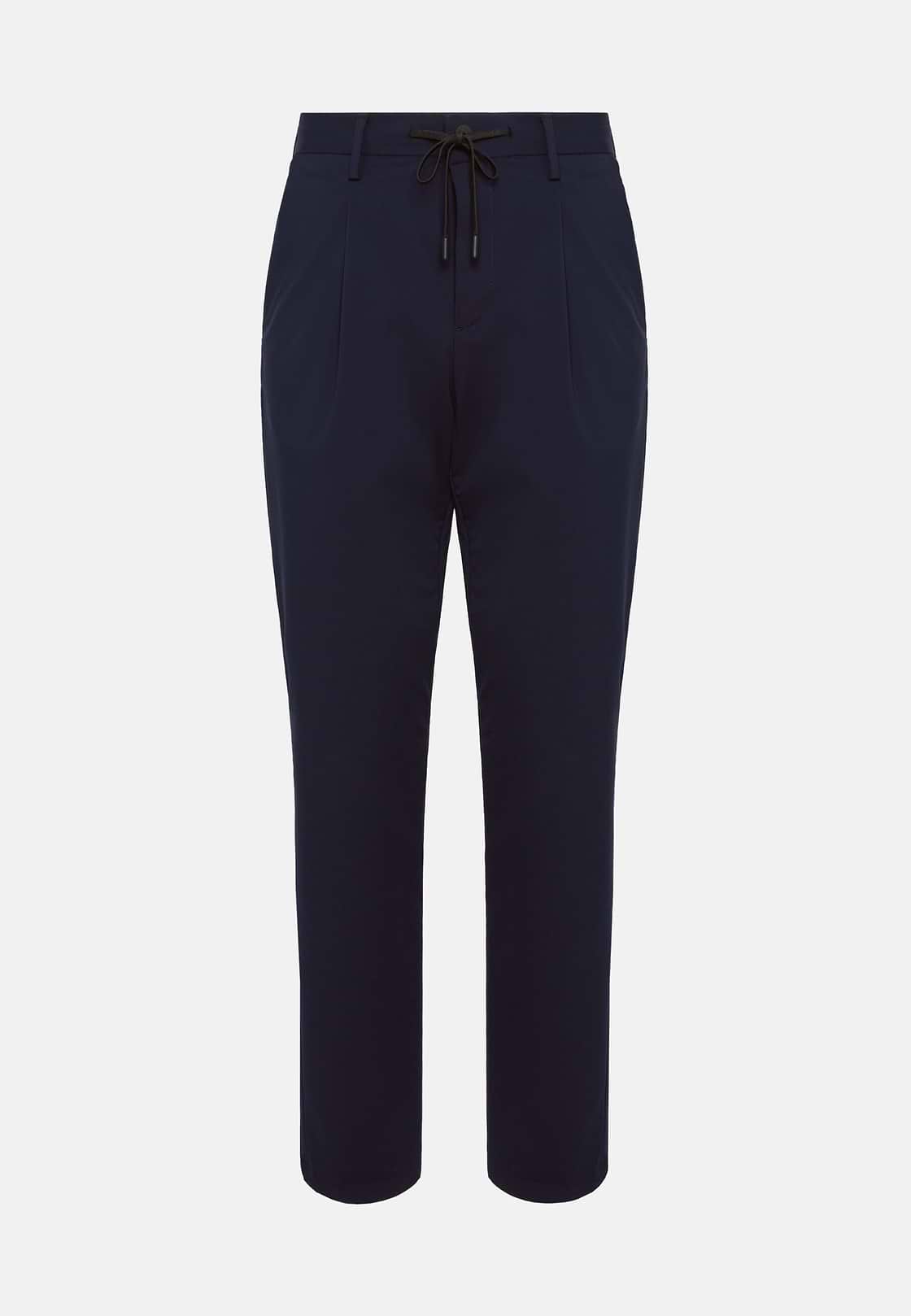 B-Tech Stretch Nylon Trousers, Navy blue, hi-res