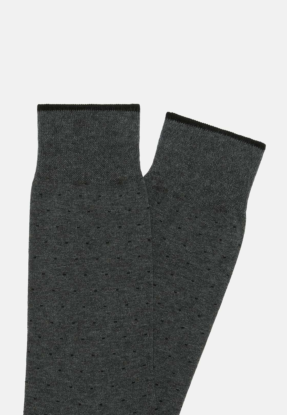 Chaussettes Motif Tête D'Épingle En Coton Bio, Gris foncé, hi-res