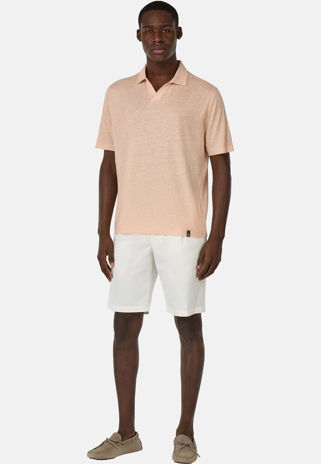 Stretch Cotton Summer Bermuda Shorts, White, hi-res
