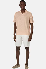 Stretch Cotton Summer Bermuda Shorts, White, hi-res