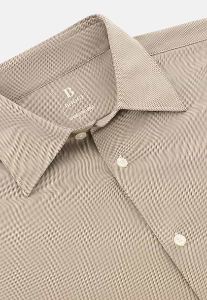 Polo En Jersey Japonais Regular Fit, Marron, hi-res