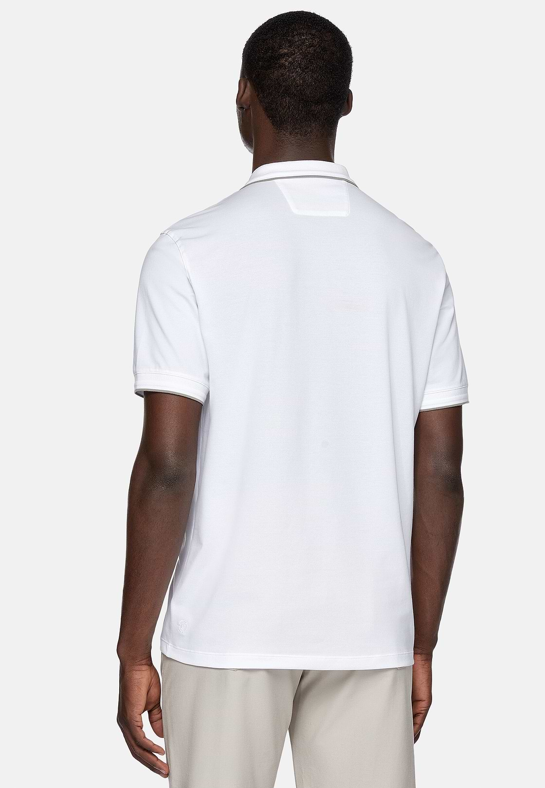 High-Performance Piqué Polo Shirt, White, hi-res