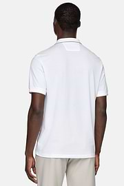 High-Performance Piqué Polo Shirt, White, hi-res