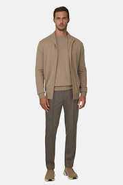 Trousers in Technical Jersey, Brown, thumb, 2