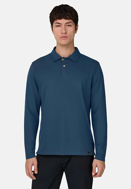 Men's High-Performance Piqué Polo Shirt with S-Cafè® Yarn Long