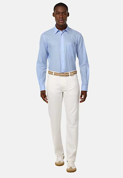 Camicia In Popeline Di Cotone A Righe Regular