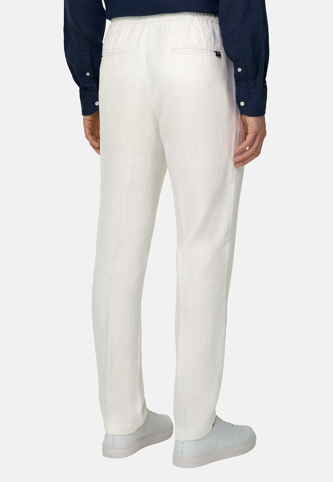 Linen Coulisse Pants, White, hi-res, 4