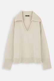 Poloshirt in Trui van Wol, Sand, thumb, 5