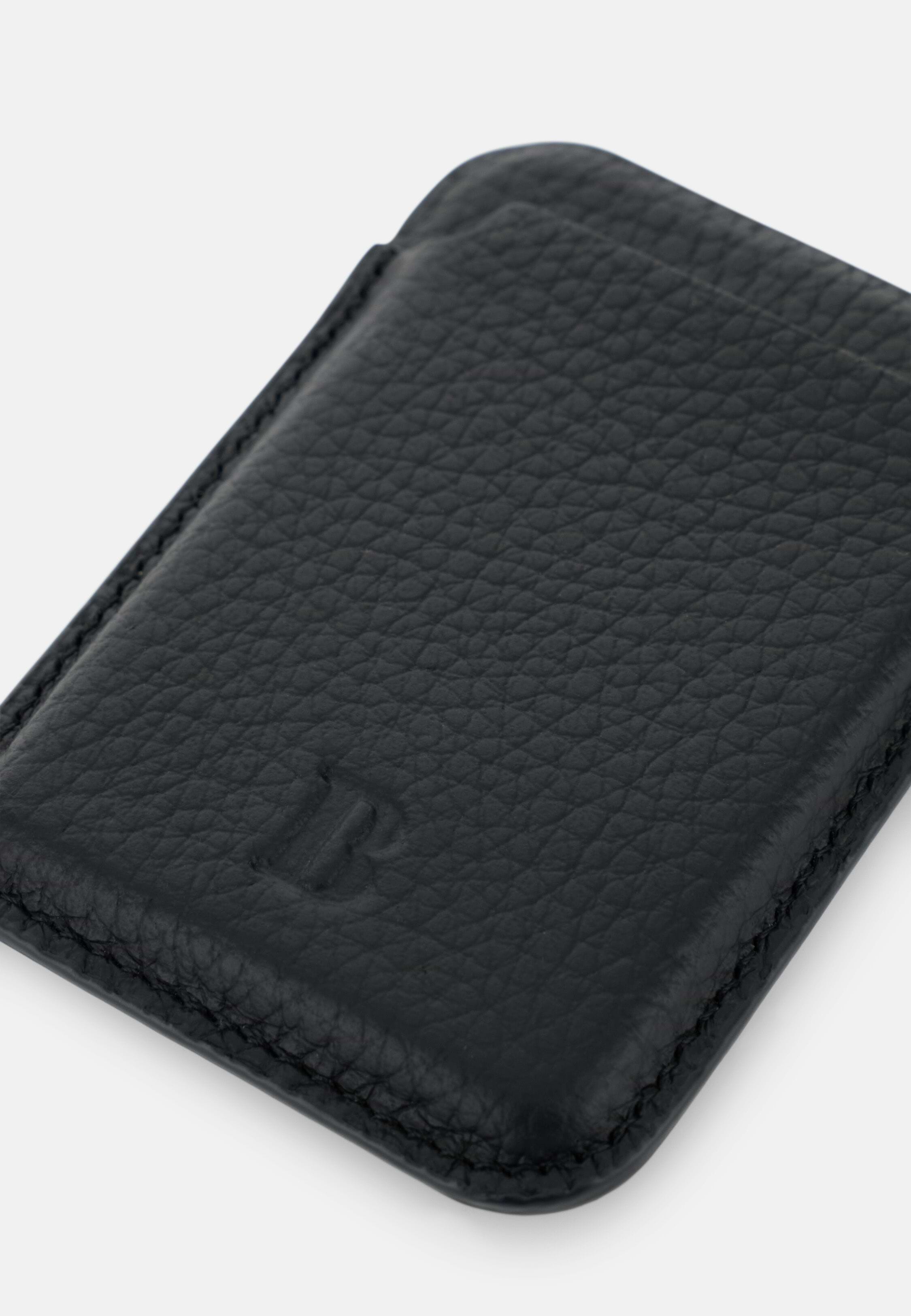 MagSafe Card Holder in Leather with Gift Box, Black | Boggi Milano