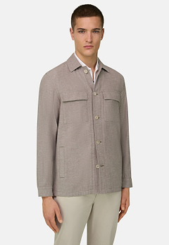 Herringbone Linen Cotton Shirt Jacket