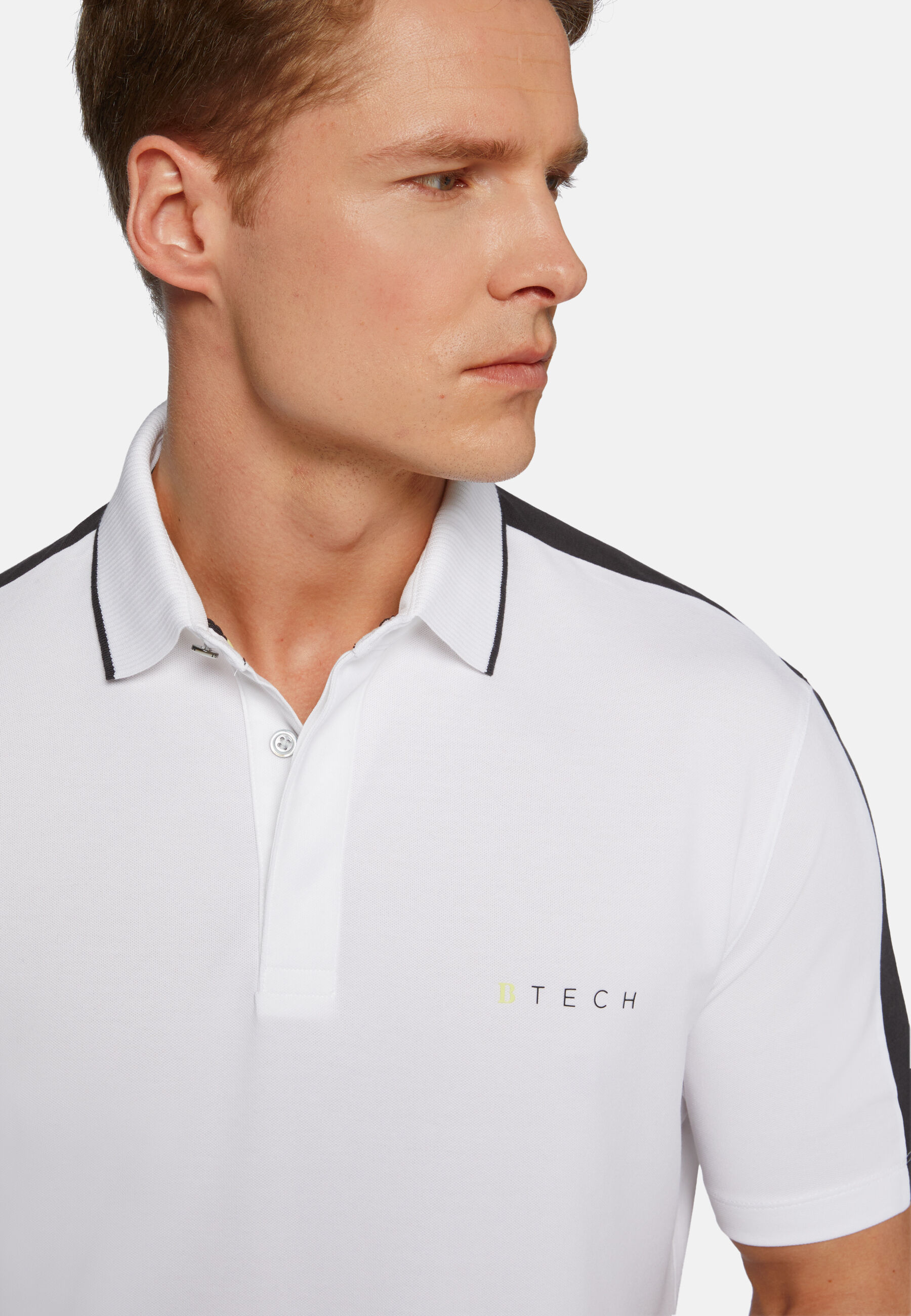 High-Performance Piqué Polo Shirt, White, hi-res