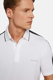 High-Performance Piqué Polo Shirt, White, hi-res