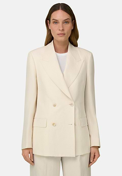 Linen Blend Double-Breasted Jacket