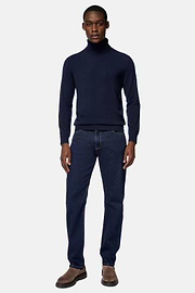 Maglia Dolcevita Navy In Cashmere, Navy, hi-res
