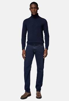 Maglia Dolcevita Navy In Cashmere