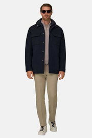 Shacket Link in Wool with Bib, Navy blue, thumb, 2