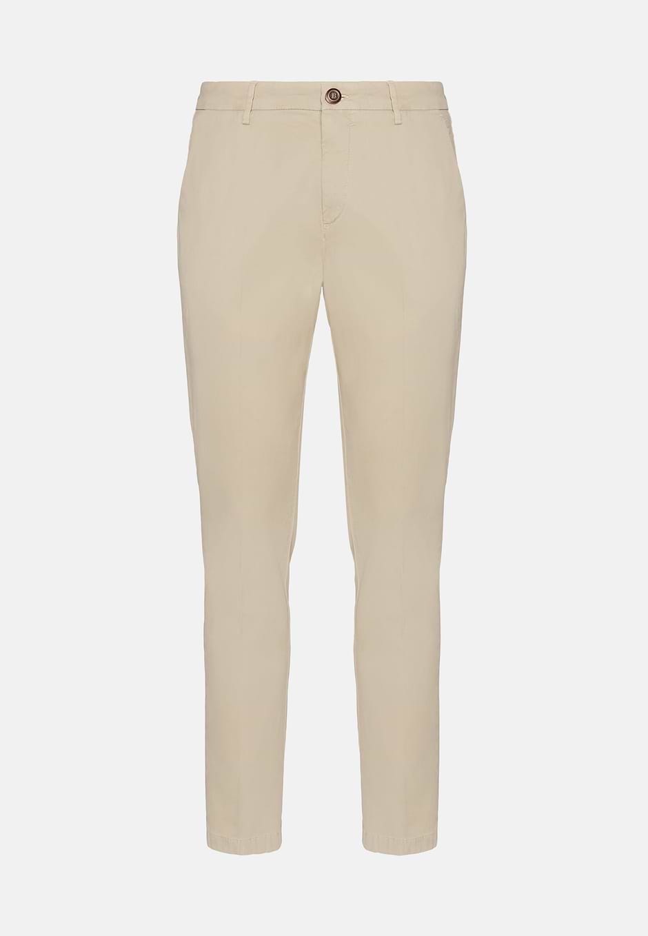 Stretch Cotton Trousers, Beige, hi-res