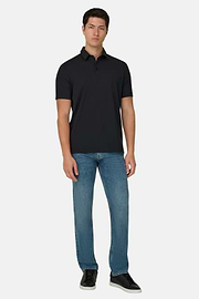 Polo Shirt In Stretch Supima Cotton, Black, thumb, 2