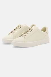 Essence Trainers in Grained Leather, White, thumb, 3