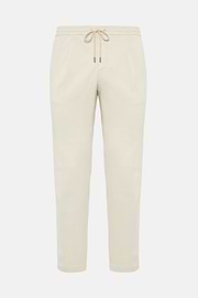 City Trousers in Stretch Cotton Tencel, Sand, hi-res