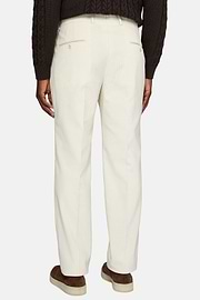 Cotton Velvet Trousers, Cream, hi-res