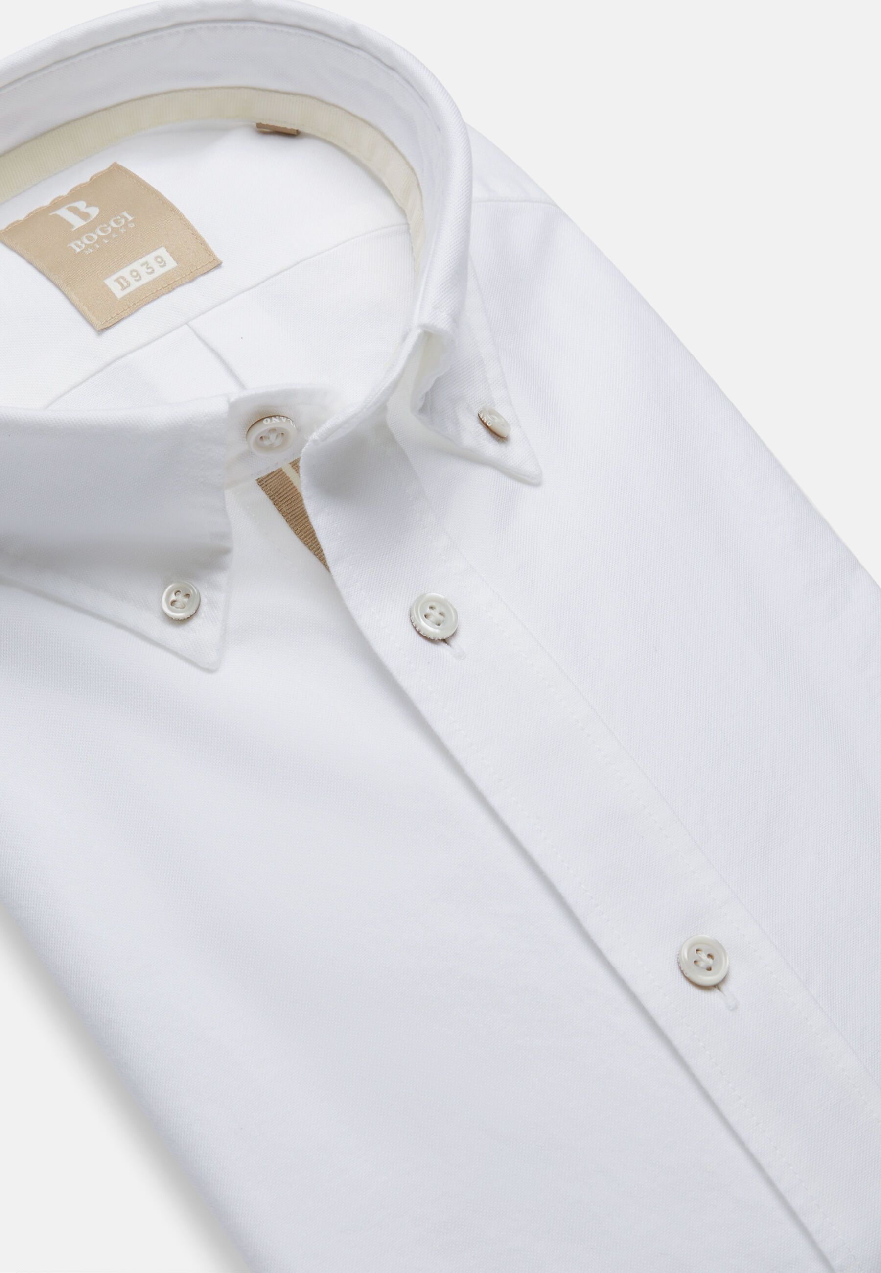 White Shirt In Organic Oxford Cotton, Regular, White, hi-res