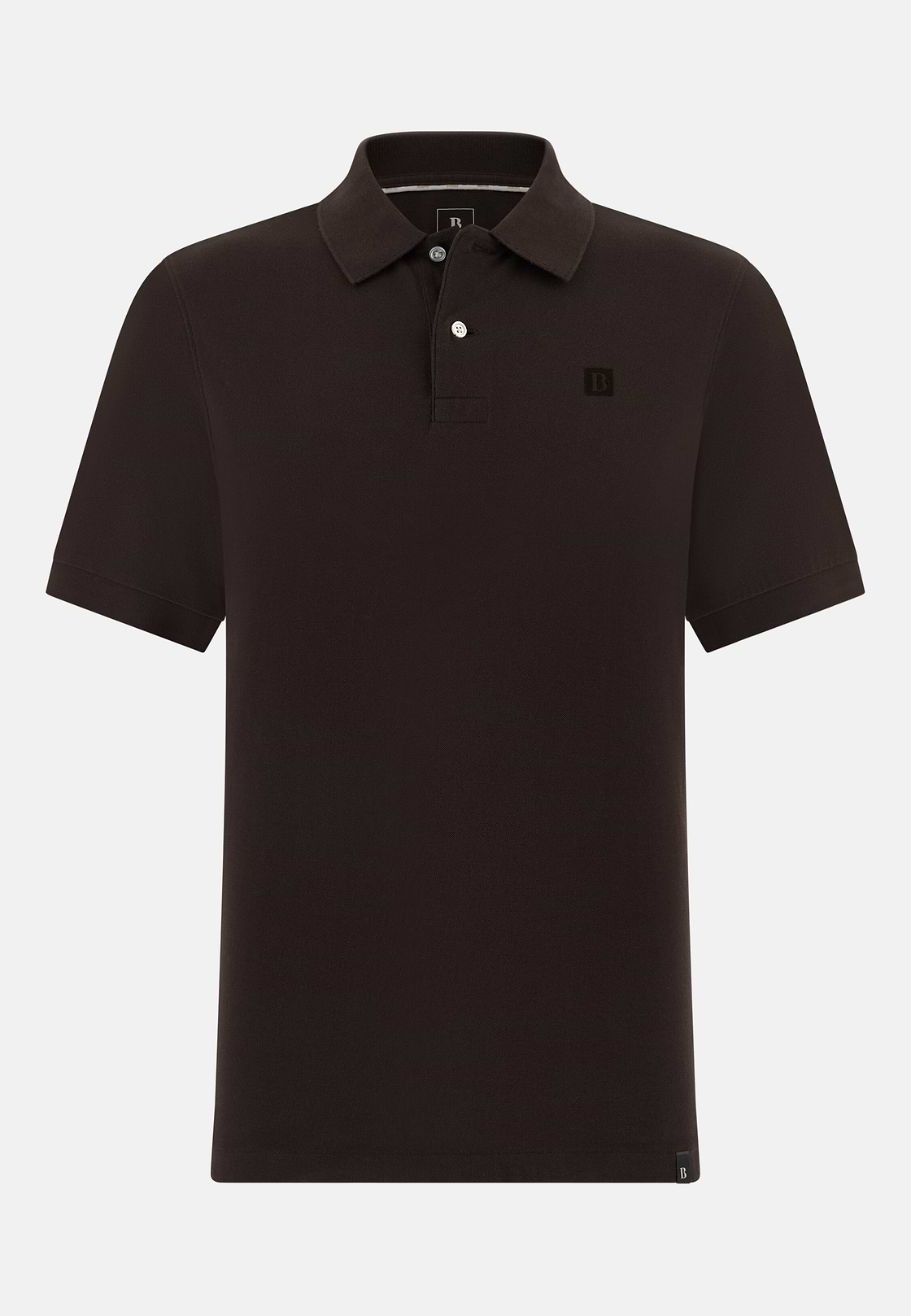 Polo In Pique Di Cotone Regular Fit, Marrone scuro, hi-res, 5
