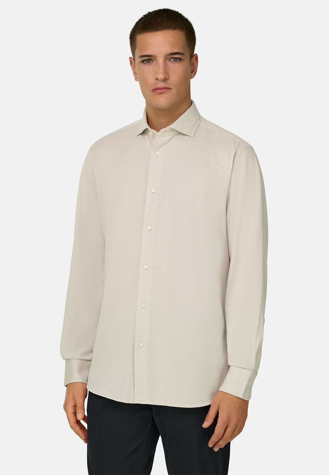 Polo Camicia In Pique, Sabbia, hi-res, 1