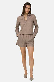 Bermuda en lin, Marron, thumb, 3