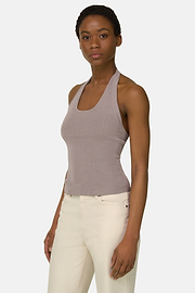 Viscose Nylon Knitted Top, Taupe, thumb, 1