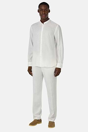 Pantalon En Lin, Blanc, hi-res