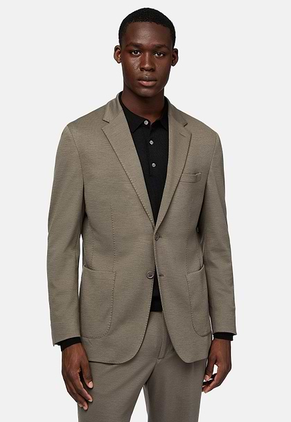 Dove Grey B Tech Nylon And Wool Jacket, Taupe, hi-res