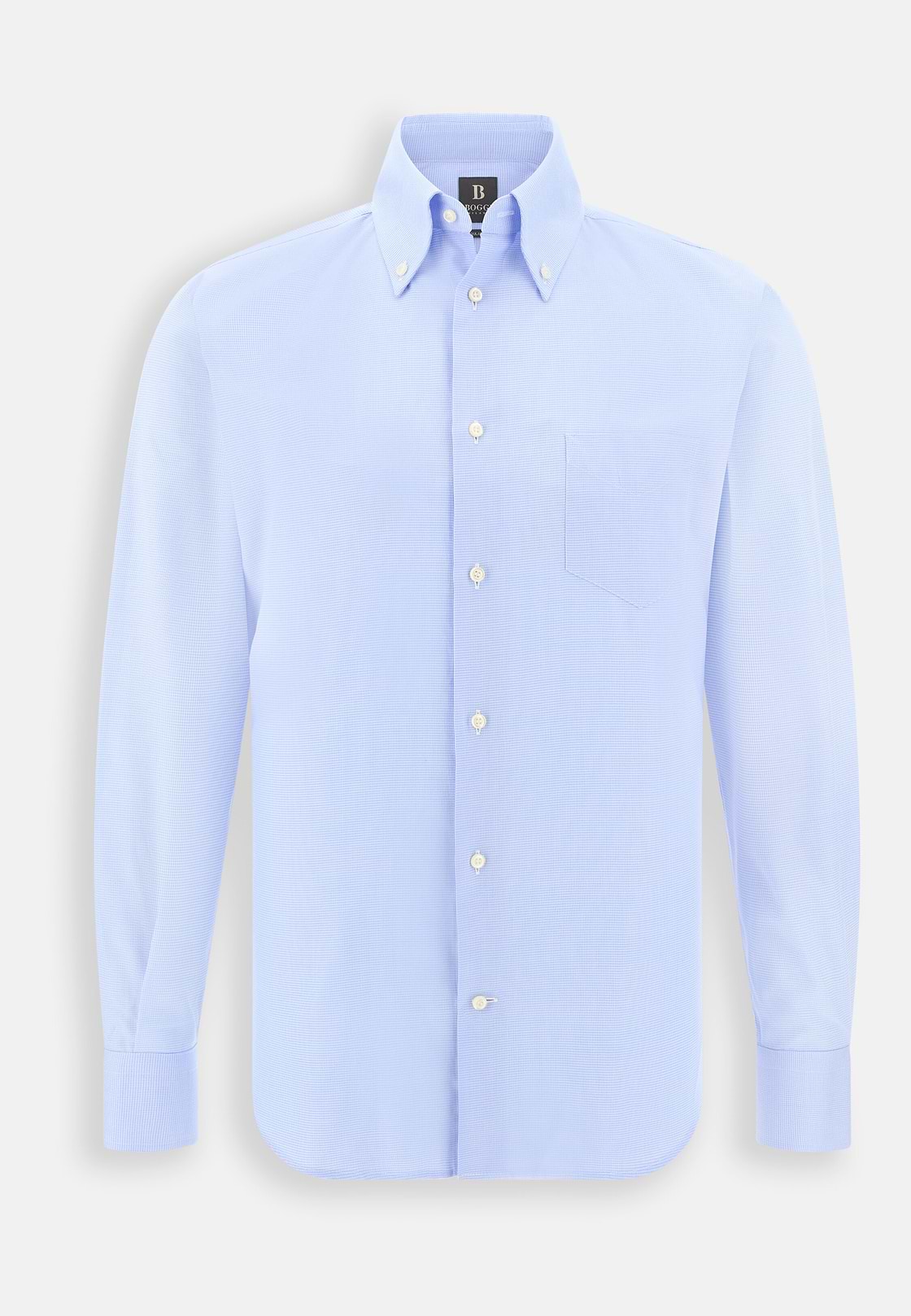 Shirt in Cotton Dobby Regular Fit, Light Blue, hi-res, 7
