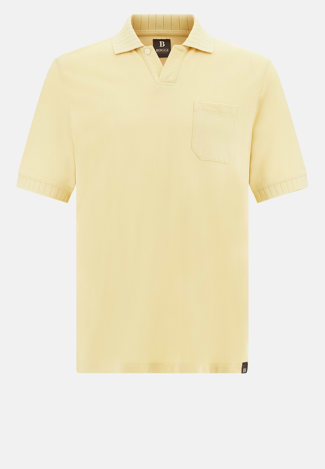 Polo En Piqué De Coton., Jaune, hi-res