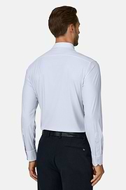 Shirt Micro Patterned Nylon Stretch Slim Fit B Tech, Light Blue, thumb, 6