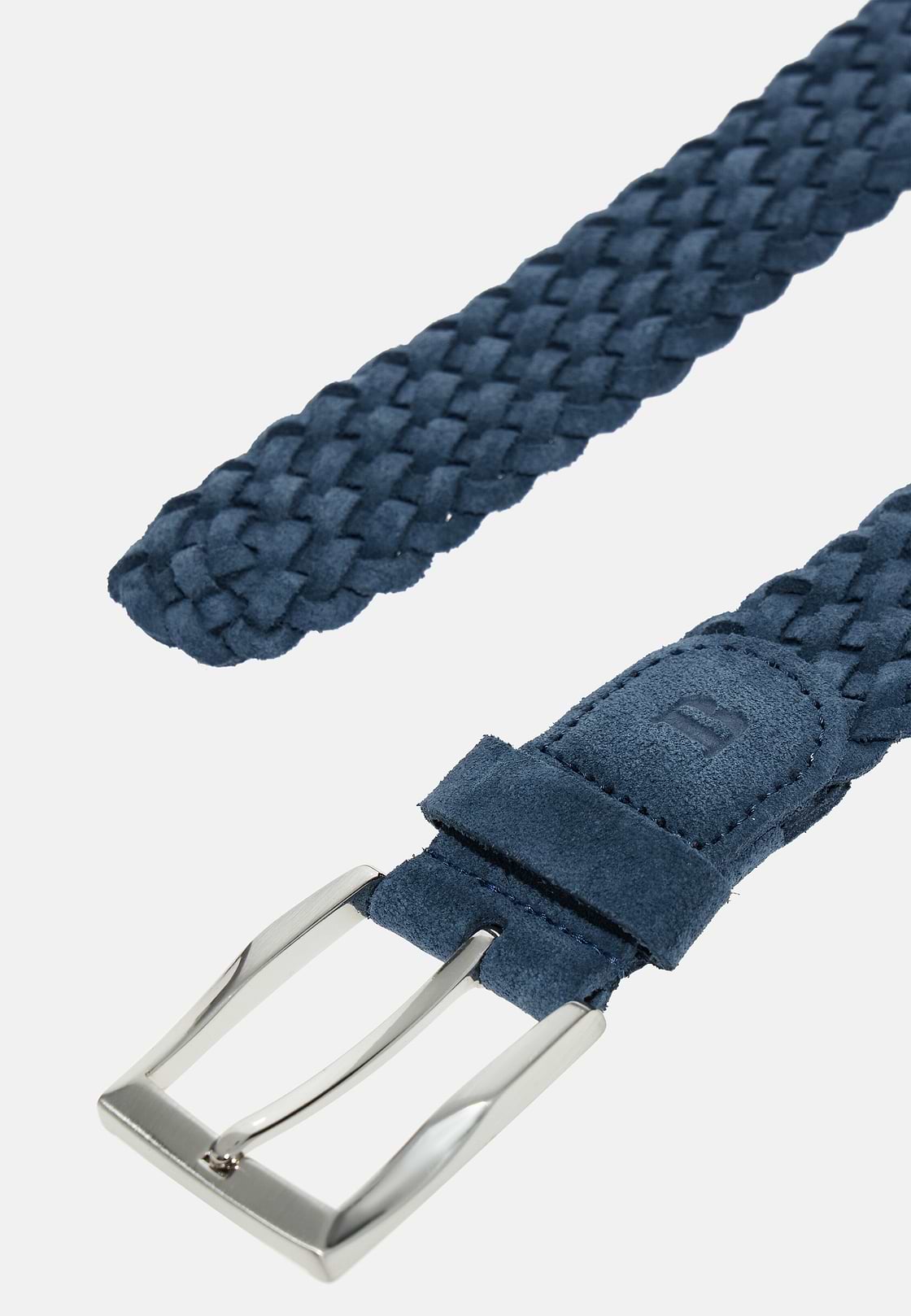 Flechtgürtel Aus Veloursleder, Indigo, hi-res