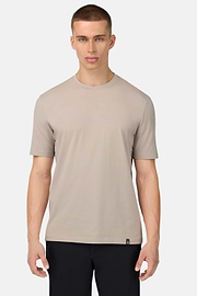 T-Shirt In Stretch Supima Cotton, Sand, hi-res