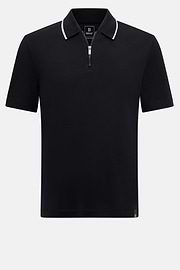 Half-Zip Jersey Polo Shirt, Black, hi-res