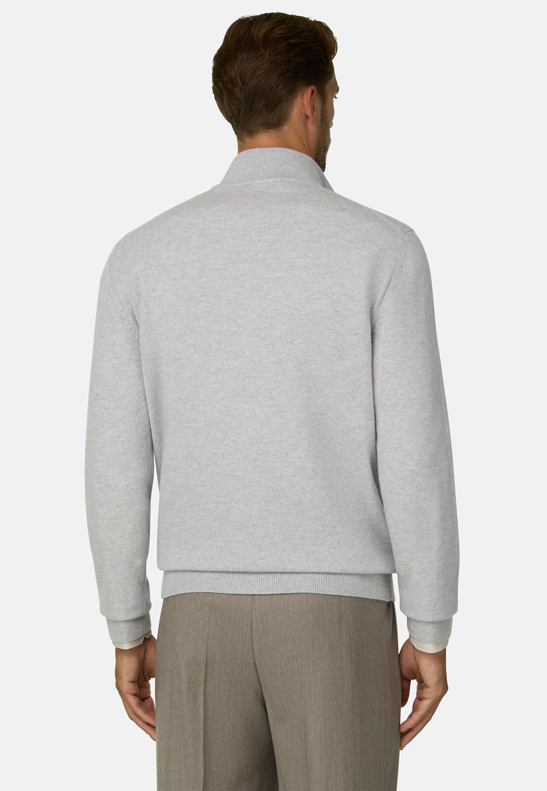 Quarter-Zip Jumper in Cashmere, Ice, hi-res, 4