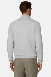Quarter-Zip Jumper in Cashmere, Ice, thumb, 4