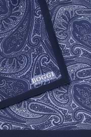 Pocket Square Paisley Print Silk, Navy blue, thumb, 3