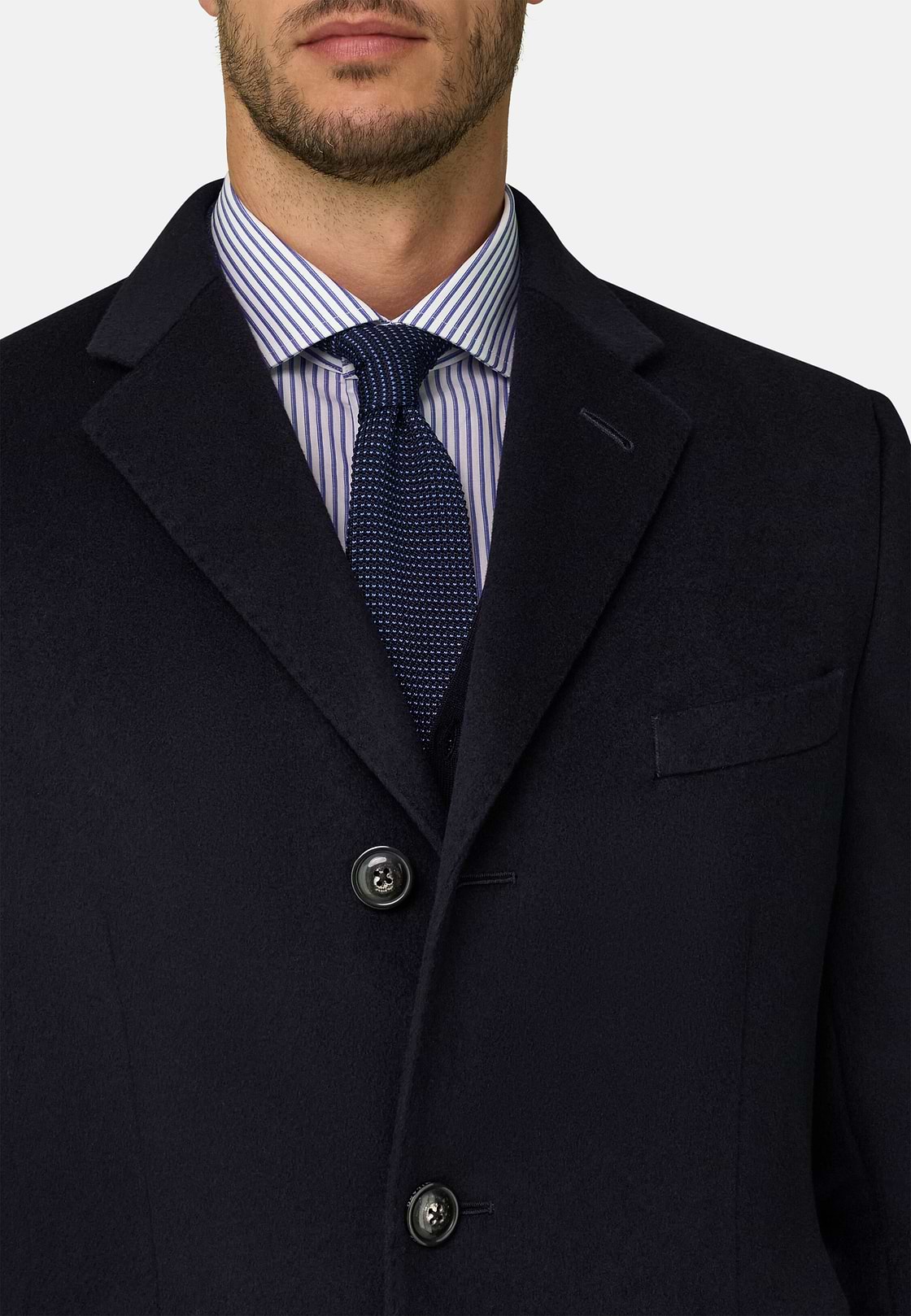 Single-Breasted Wool Coat, Navy blue, hi-res, 3