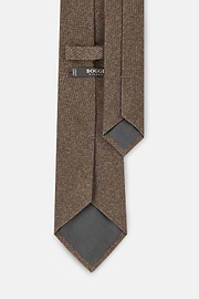 Tie Armour Pattern Wool Cashmere, Brown, thumb, 3