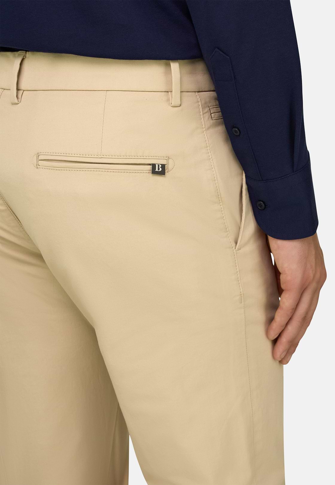 Stretch Cotton Trousers, Sand, hi-res, 5