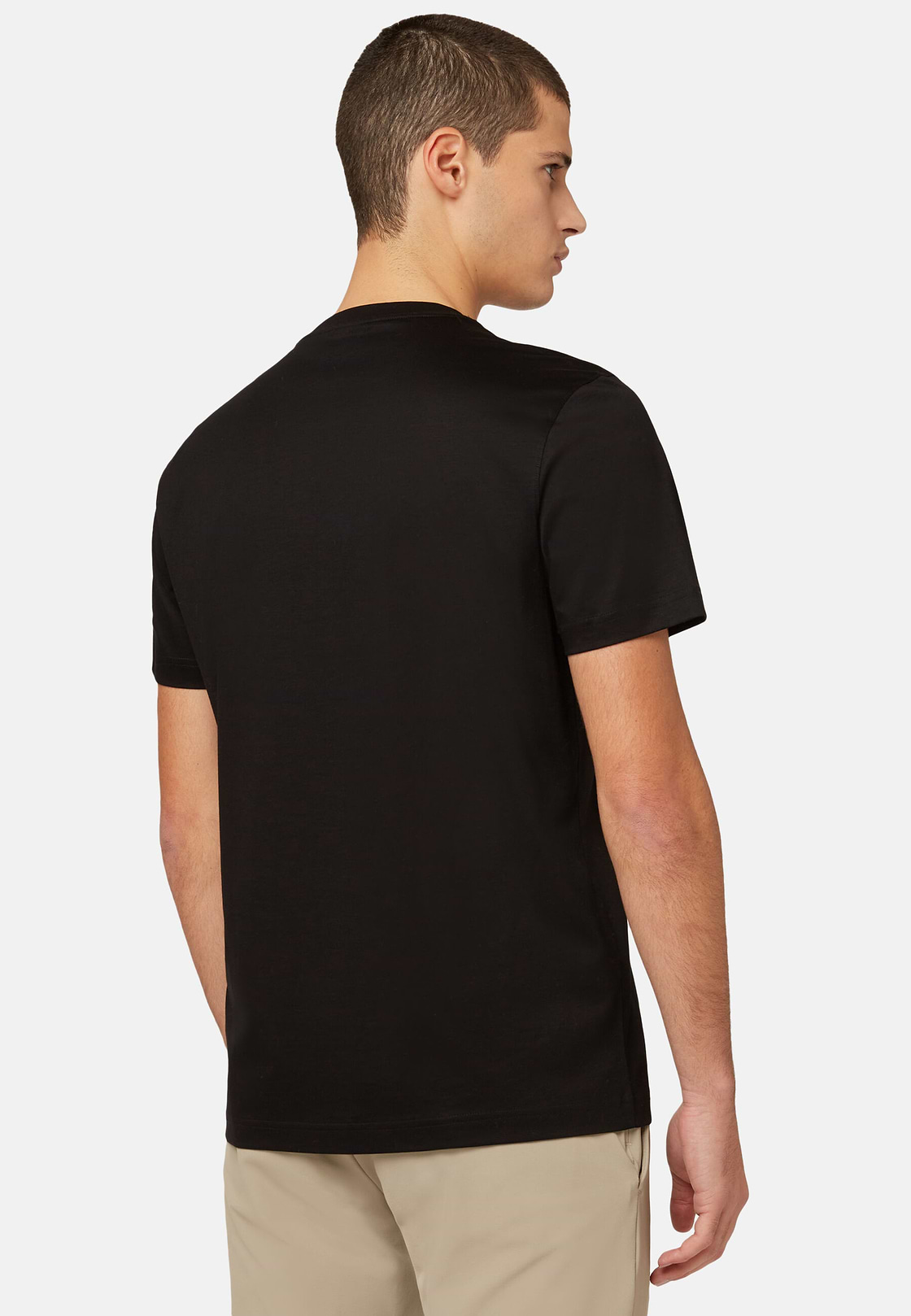 Camiseta De Punto De Algodón Pima, Negro, hi-res