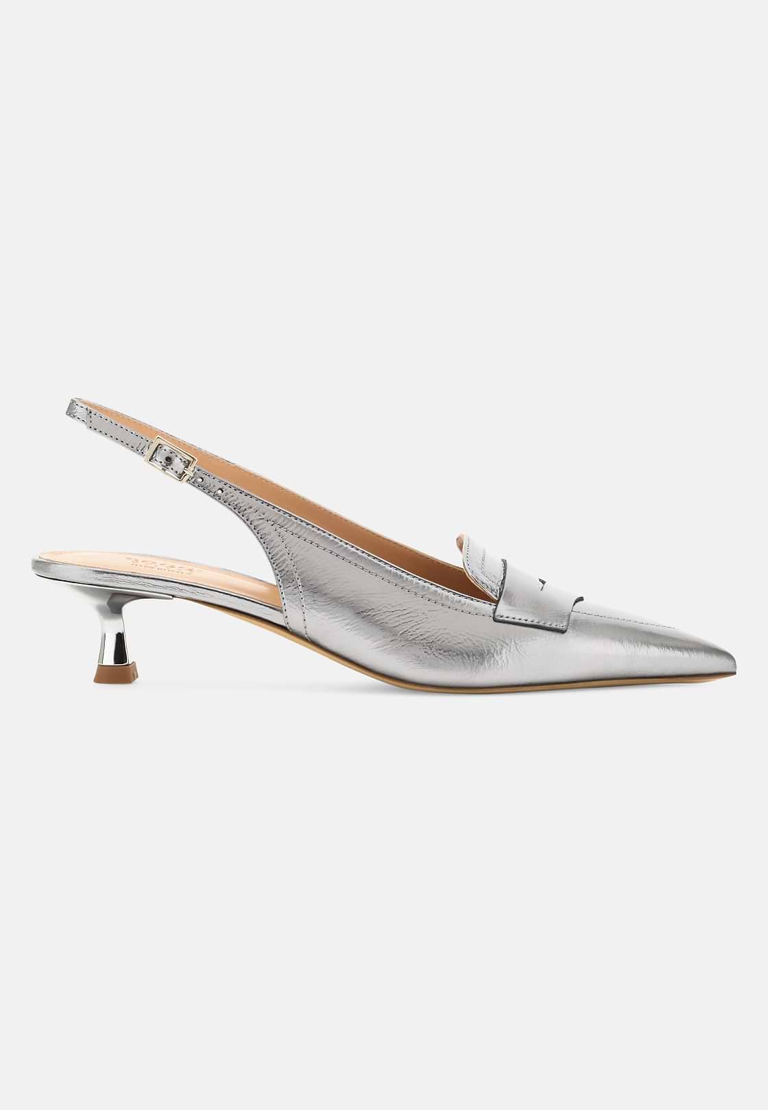 Laminated Leather Slingbacks, DKSL, hi-res, 1