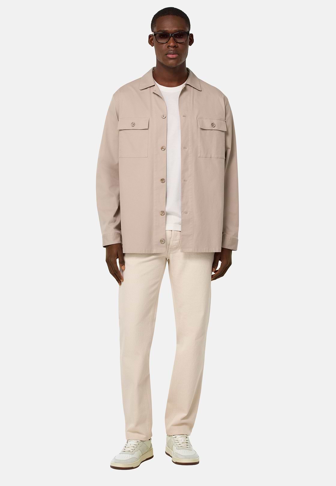 Surchemise En Coton Tencel, Beige, hi-res