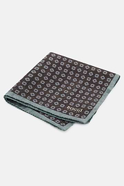 Pocket Square Floral Pattern Silk, Taupe, thumb, 1