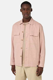 Link Shirt Jacket in Linen and Cotton, Rot, hi-res